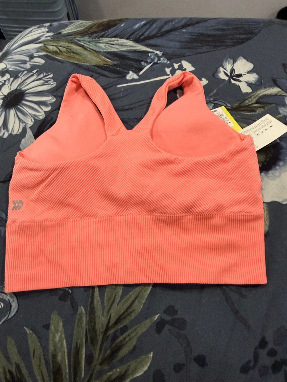 NWT - All in Motion Ribbed Medium Support Sports Bra - Coral Pink - Picture 2 of 7